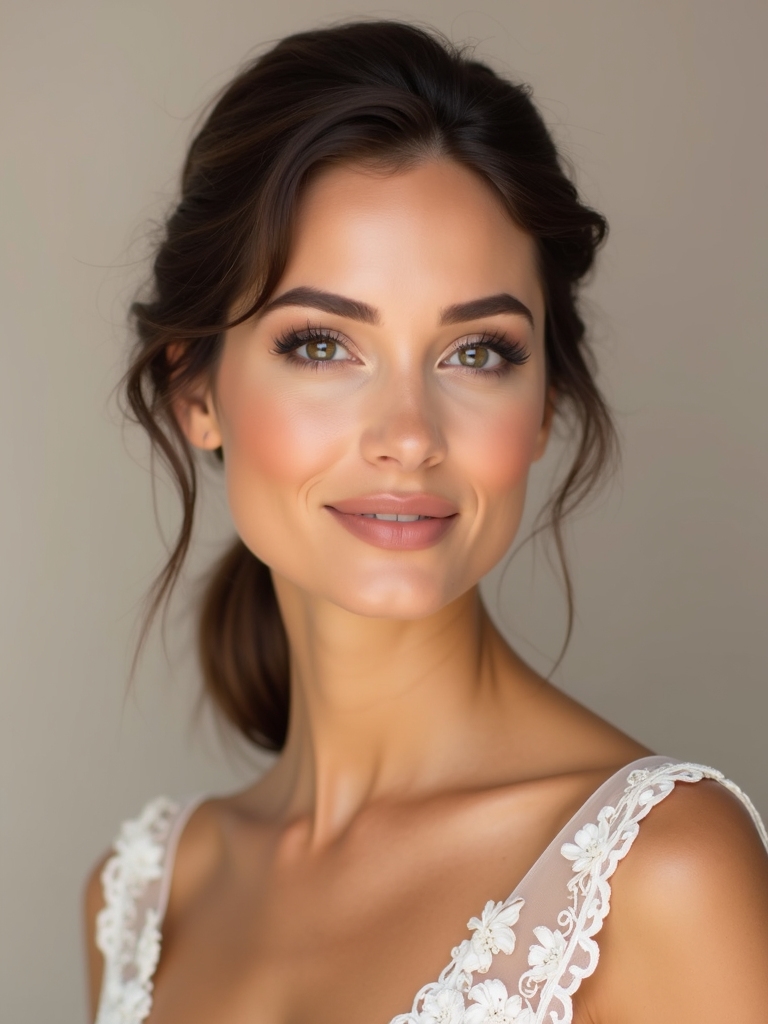 timeless neutral wedding makeup