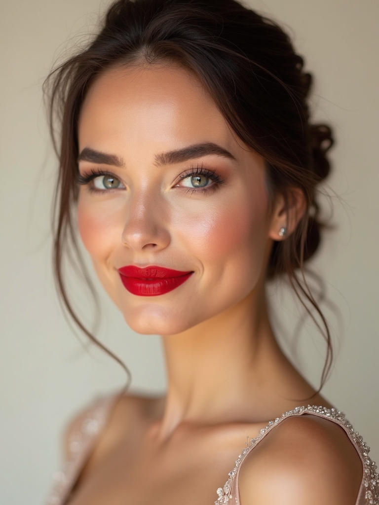timeless red lip elegance