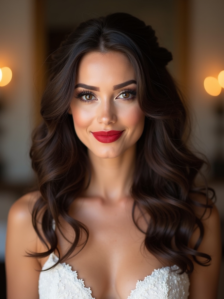 timeless romantic half up style