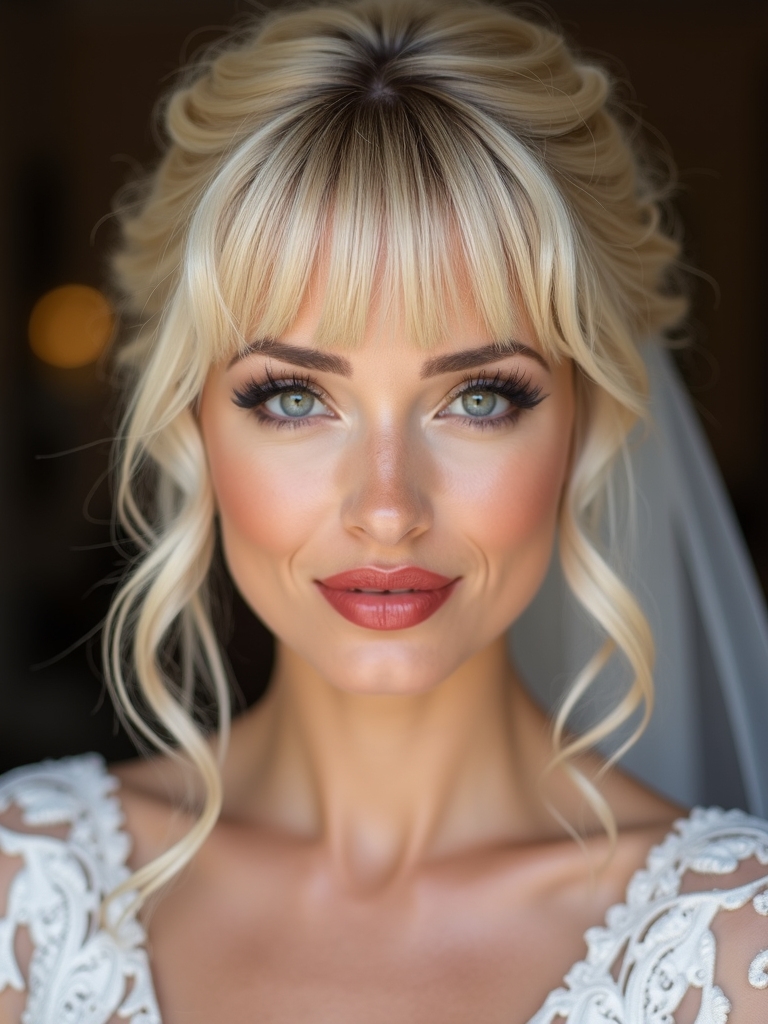 timeless side swept bridal elegance