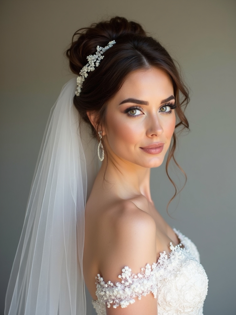 timeless updos for veils