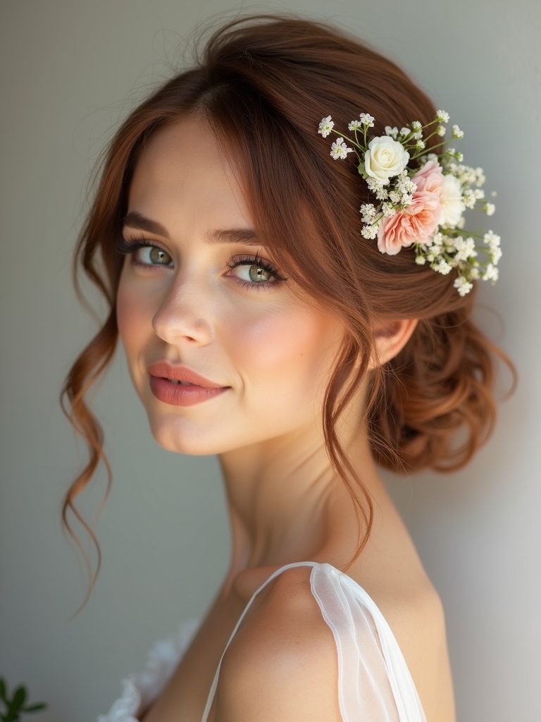 tiny blooms enhance hairstyles