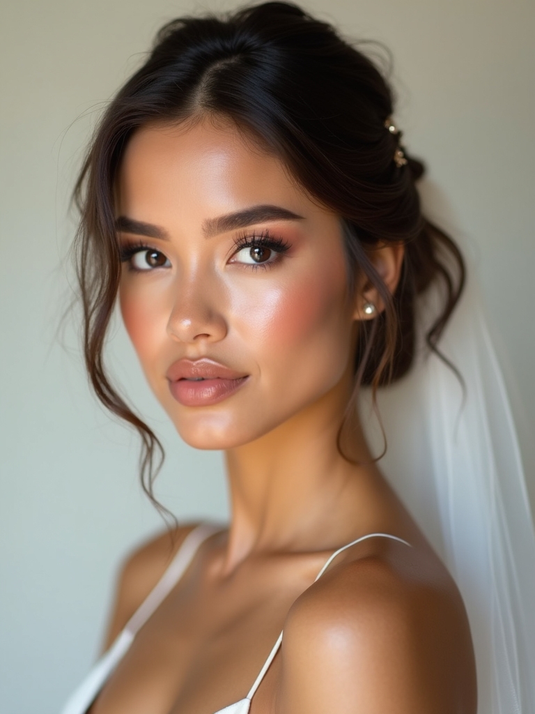 vibrant edgy bridal makeup