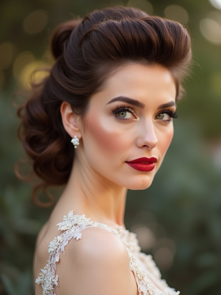 vintage bouffant half up hairstyle