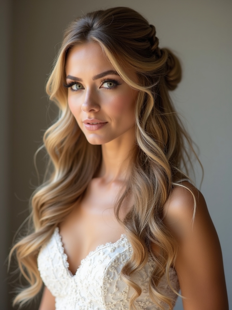 vintage charm half up hairstyle