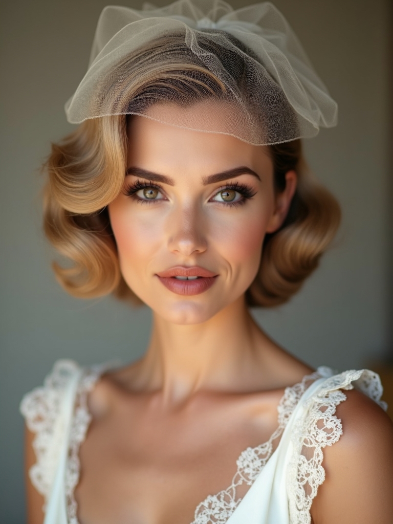 vintage rolls and veil