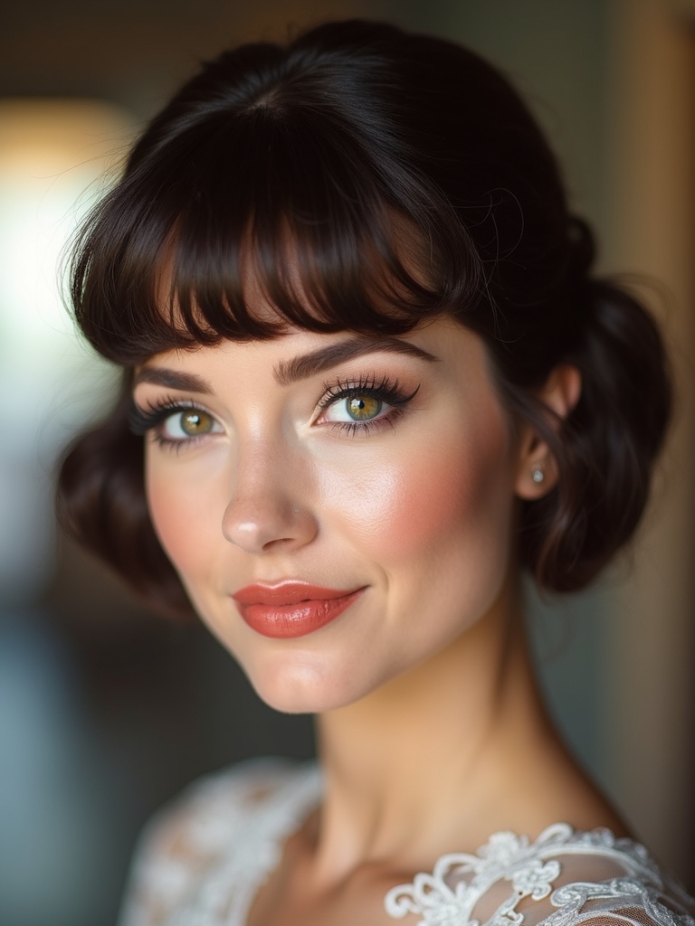 vintage waves and bold bangs