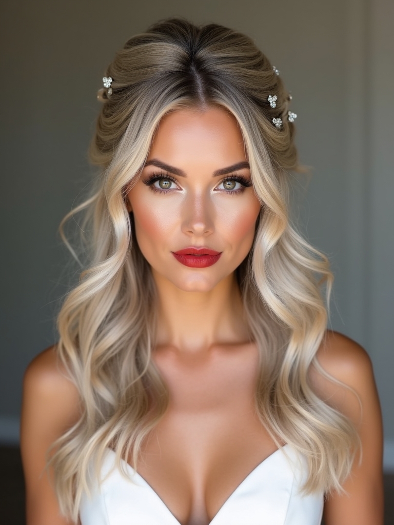 vintage waves half up elegance