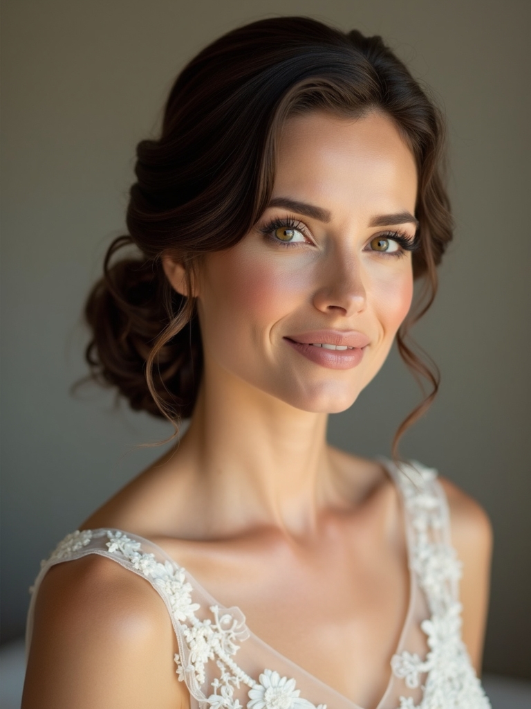 voluminous crown low updo