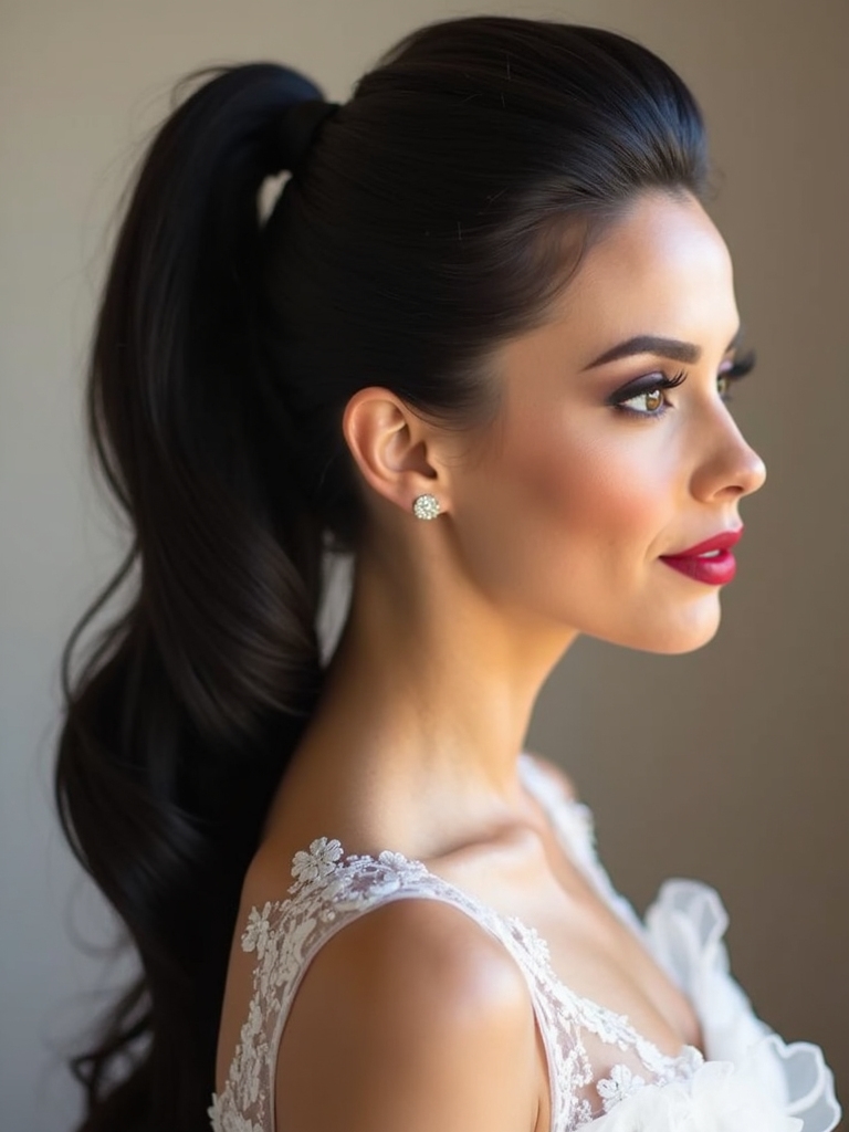 voluminous high ponytail elegance