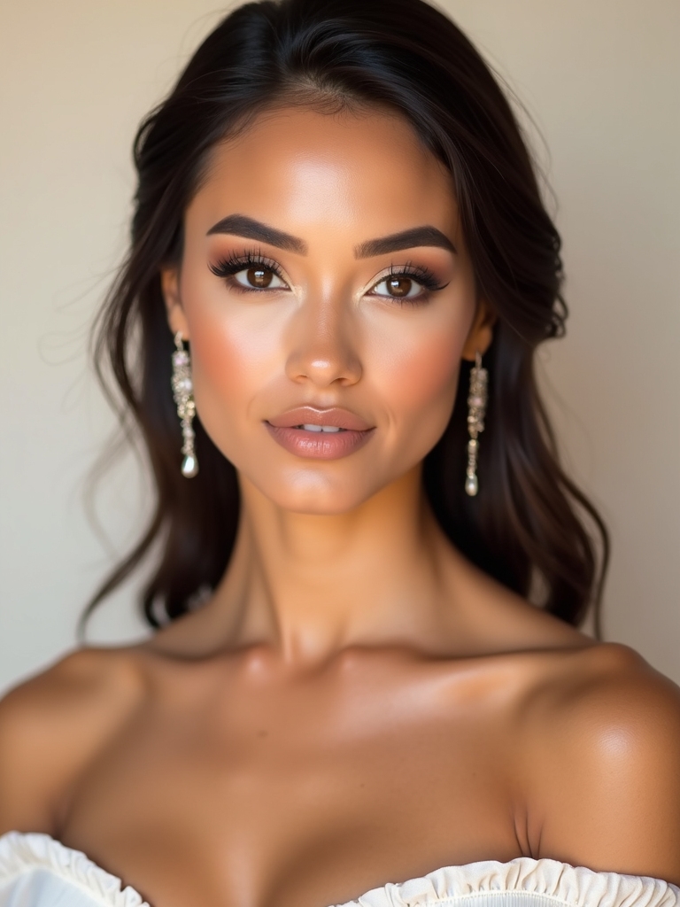 warm luminous bridal makeup