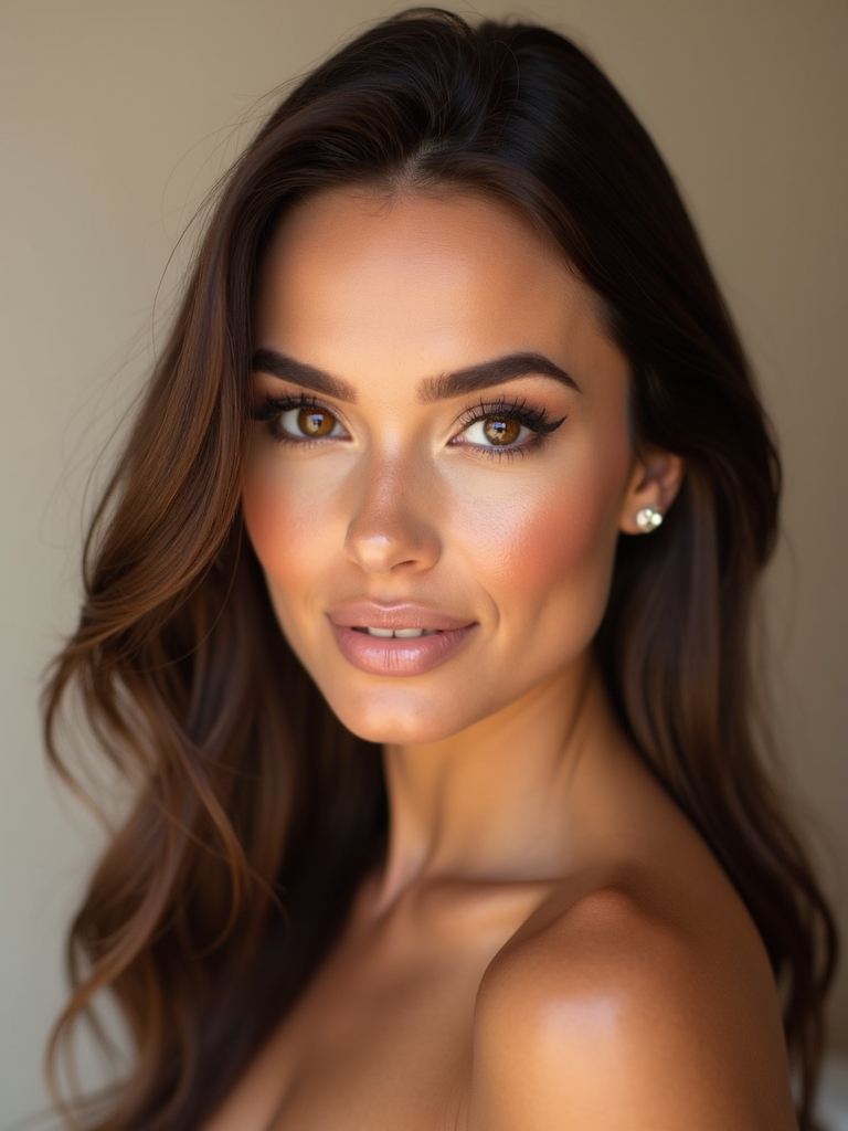 warm makeup enhances brown eyes