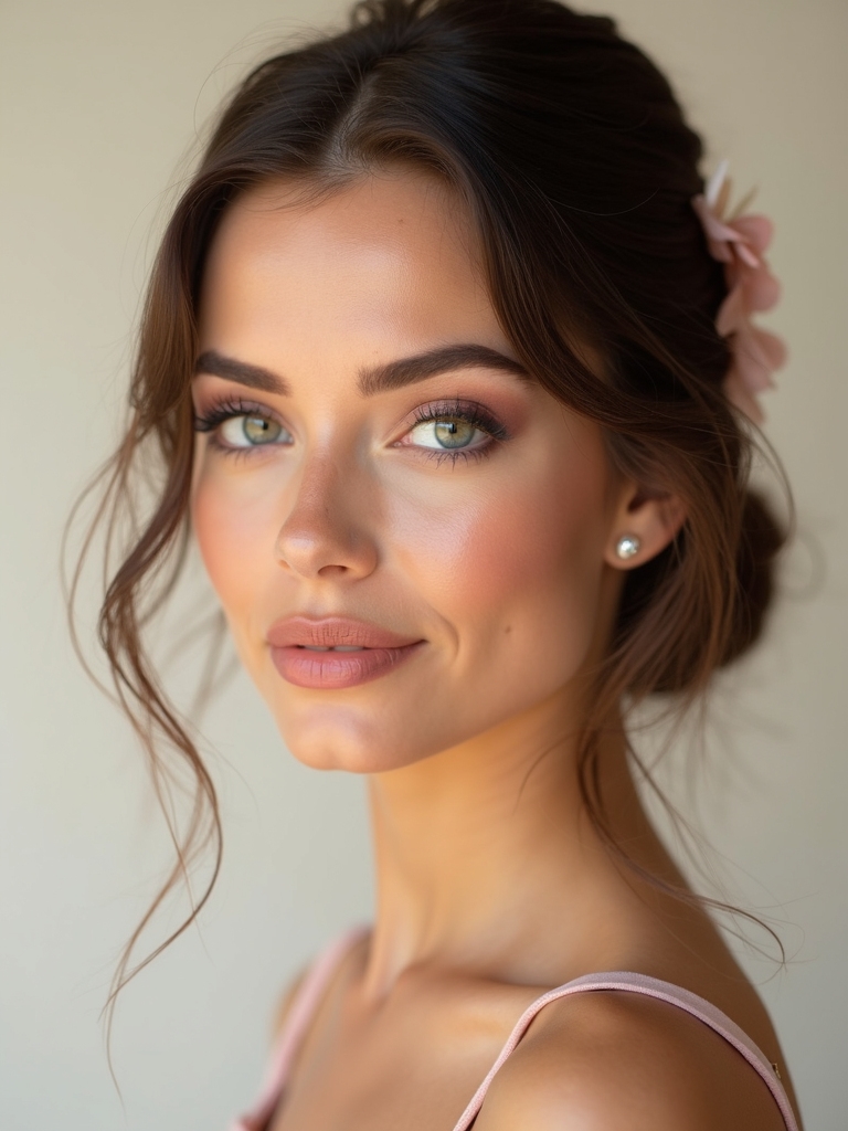 warm rose tinted cheek glow