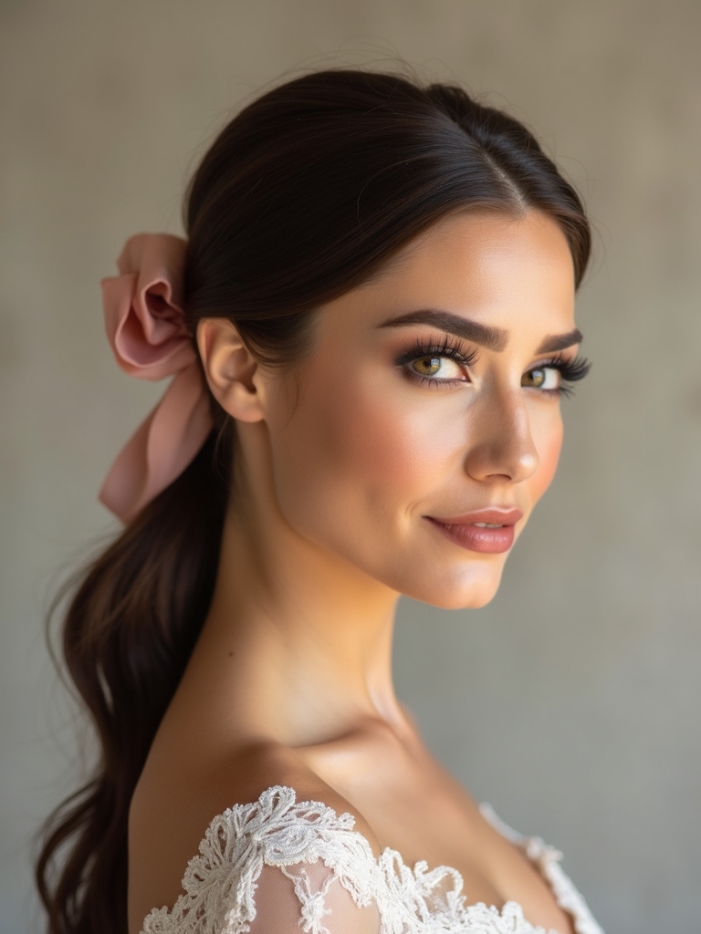 wrapped ponytail with elegance